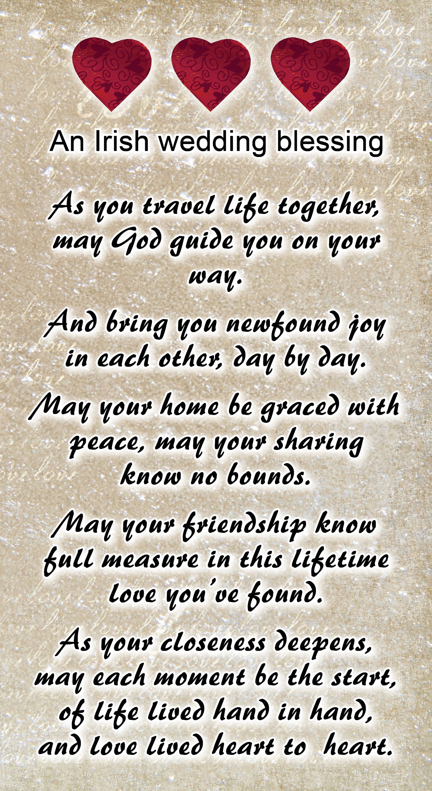 NZL26 IRISH WEDDING BLESSING