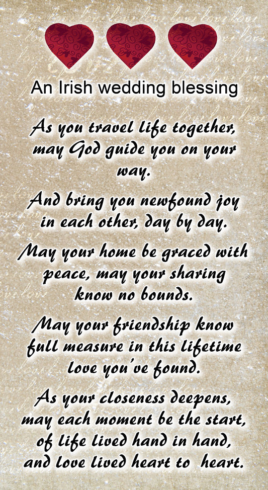 NZL26 IRISH WEDDING BLESSING