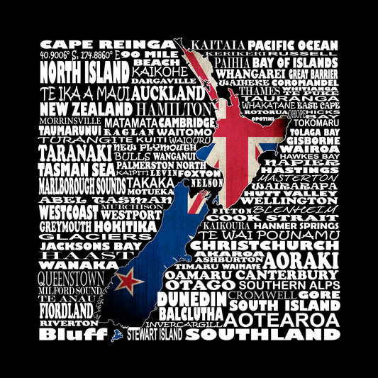 CUC4 NZ MAP CUSHION WITH COLOUR