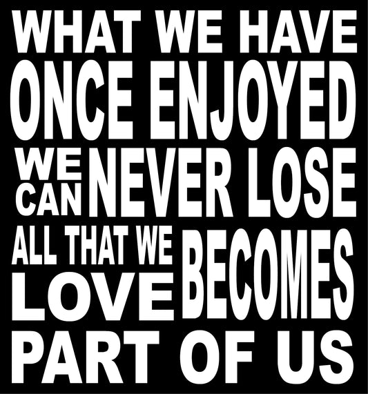 BW67 WHAT WE HAVE ONCE ENJOY