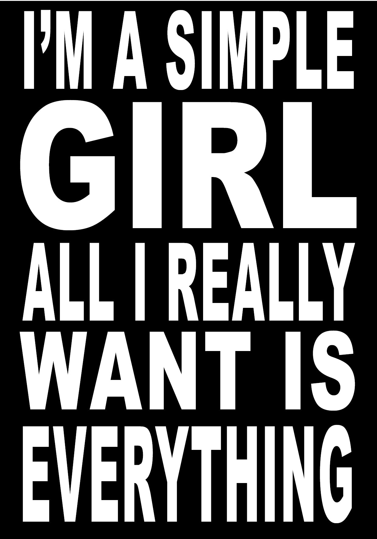 BW78 IM A SIMPLE GIRL